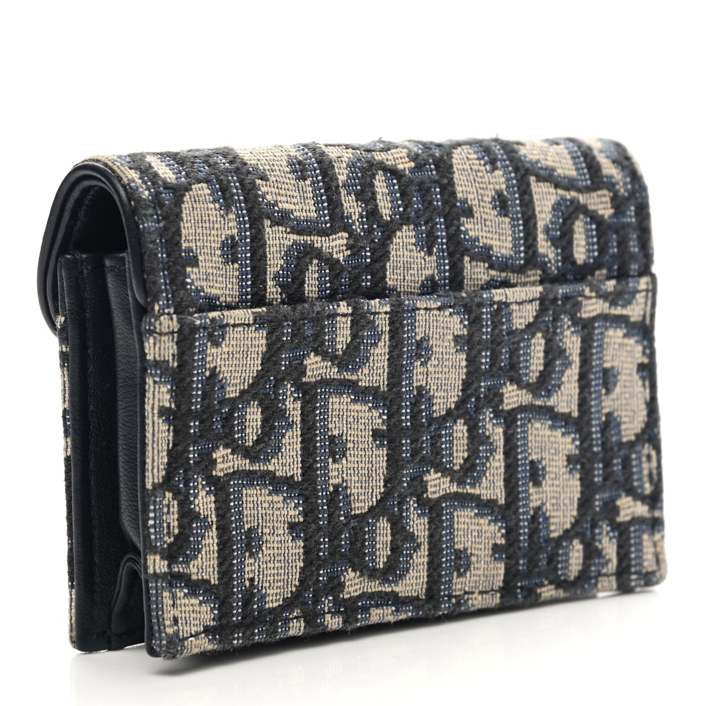 Oblique Saddle Card Holder Blue