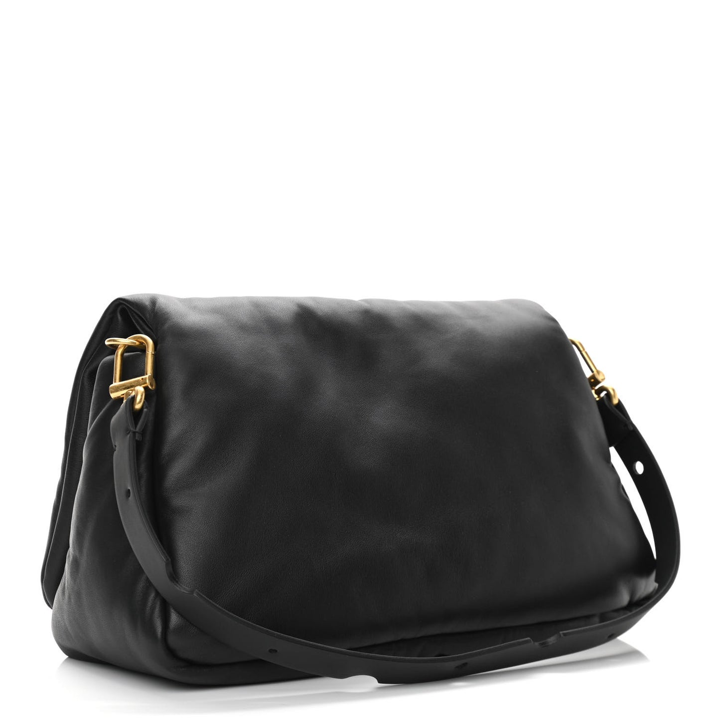 Calfskin Slouchy Nailed Clutch Black