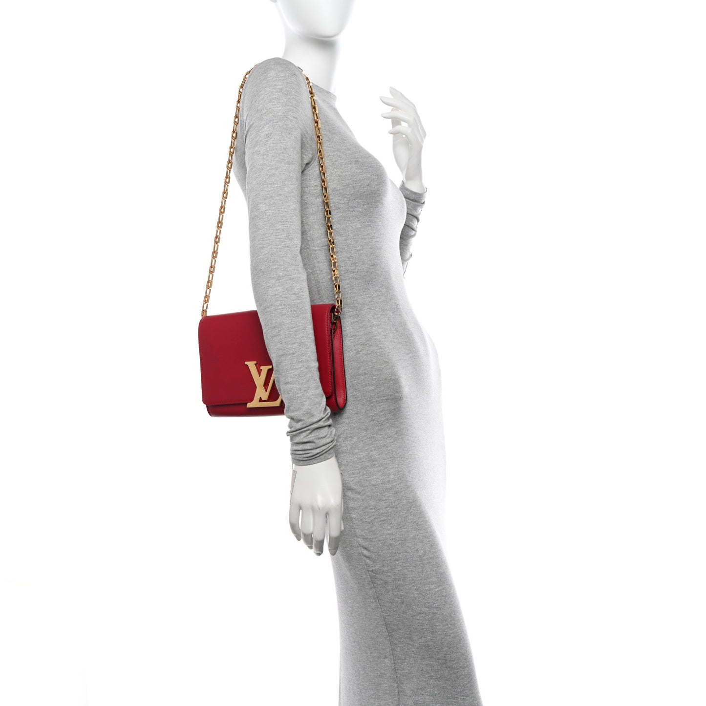 Calfskin Chain Louise MM Red