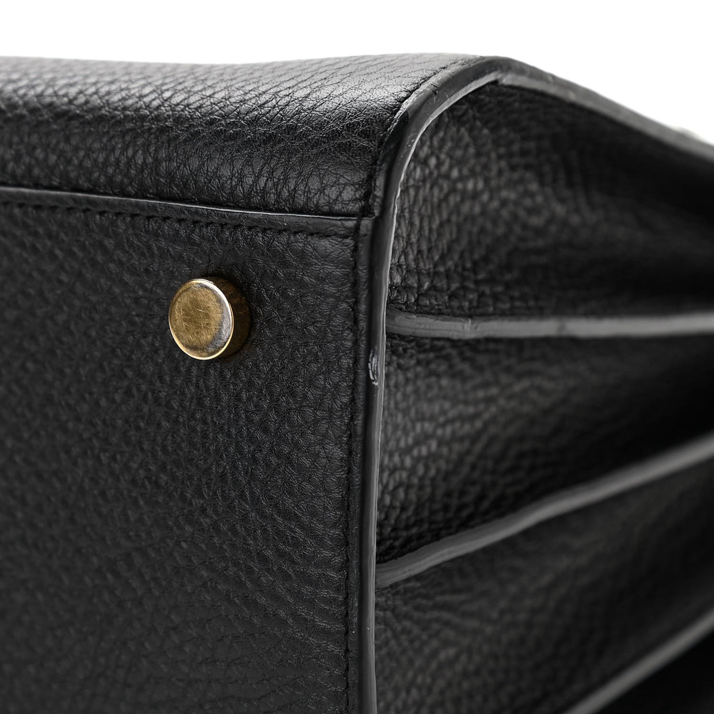 Grained Calfskin Small Sac De Jour Black
