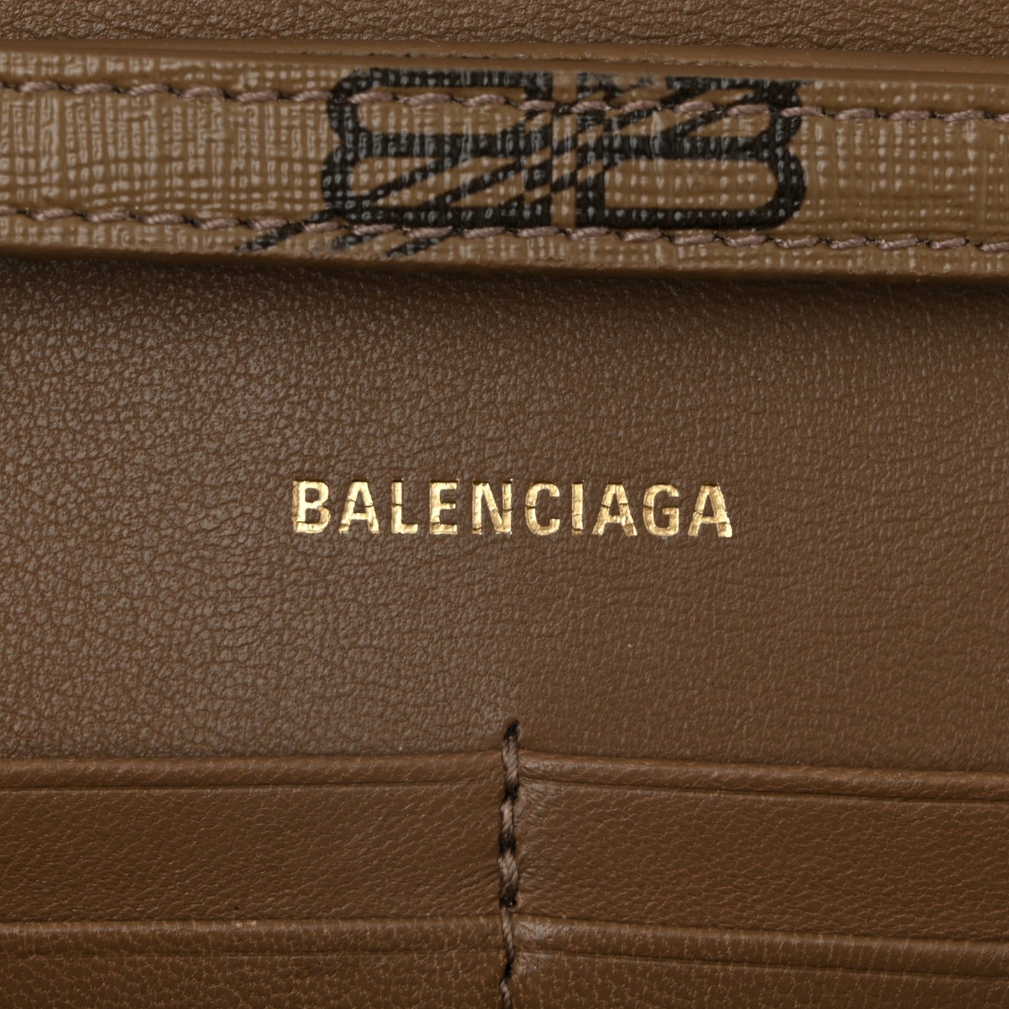 Coated Canvas BB Monogram Hourglass Chain Bag Beige Brown