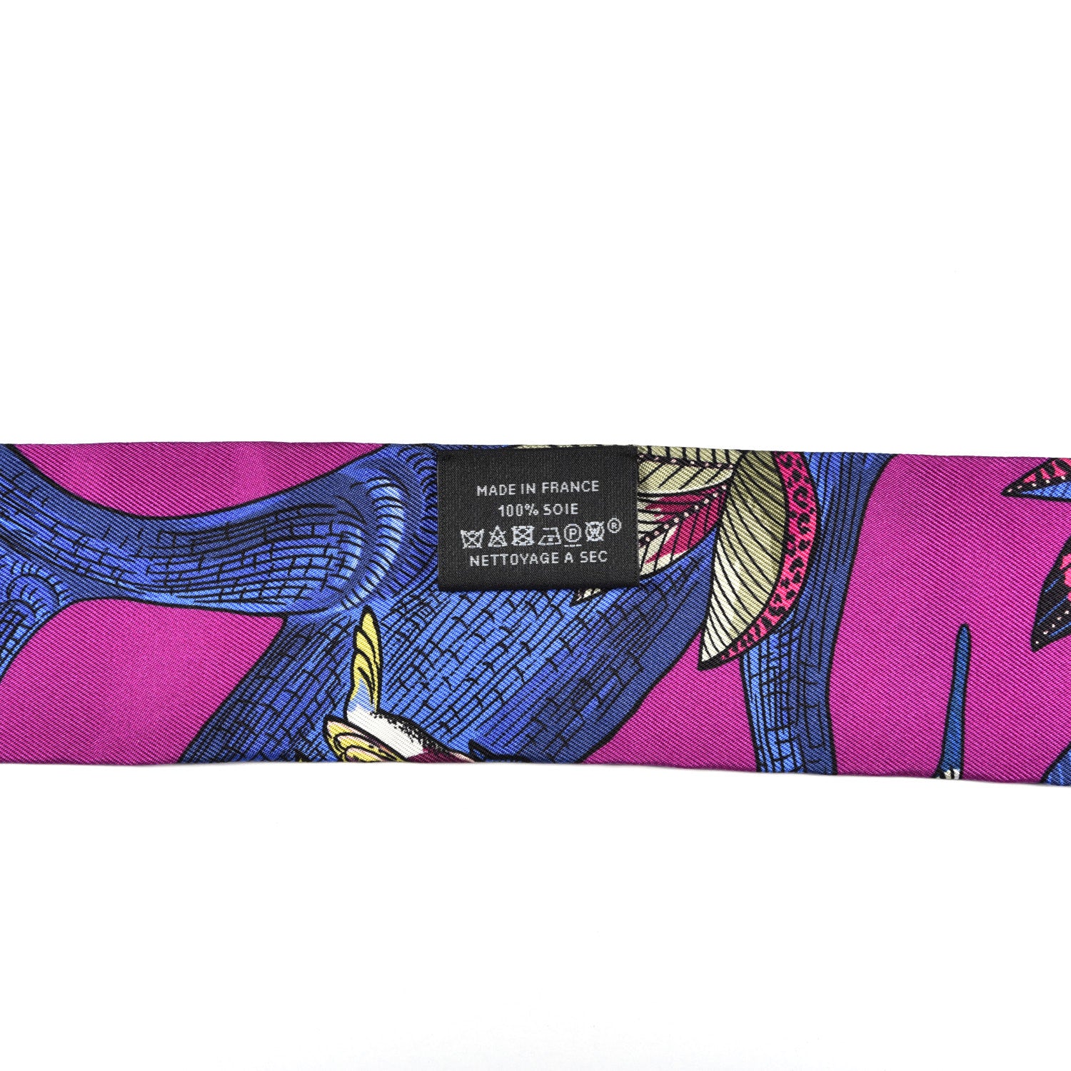 Hermes Silk Tree Of Song Twilly Fuchsia Bleu Rouge 4 of 4