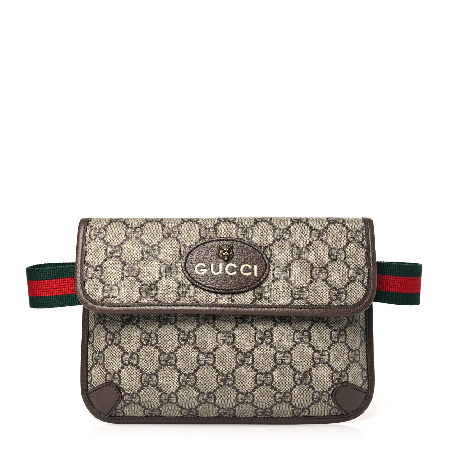 GG Supreme Monogram Neo Vintage Web Belt Bag Brown