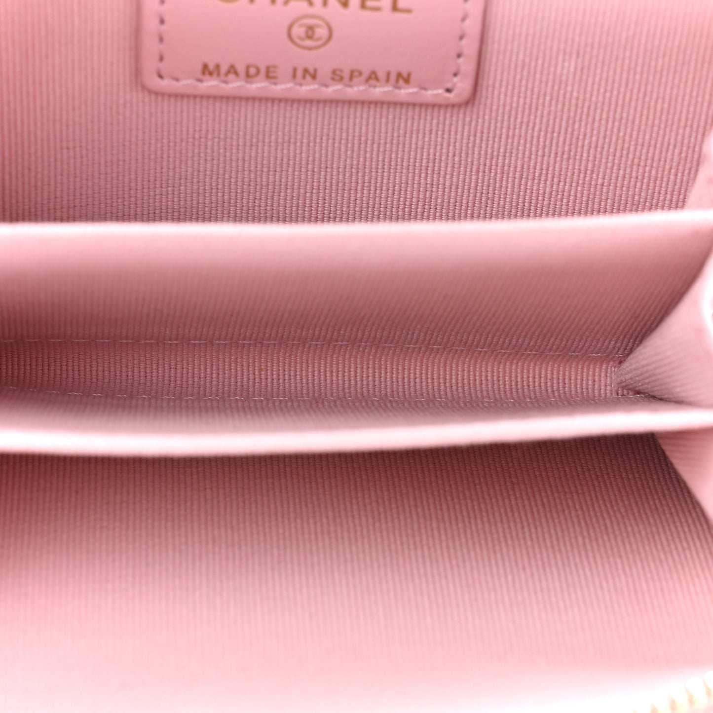 Caviar Quilted Zip Coin Purse Light Pink