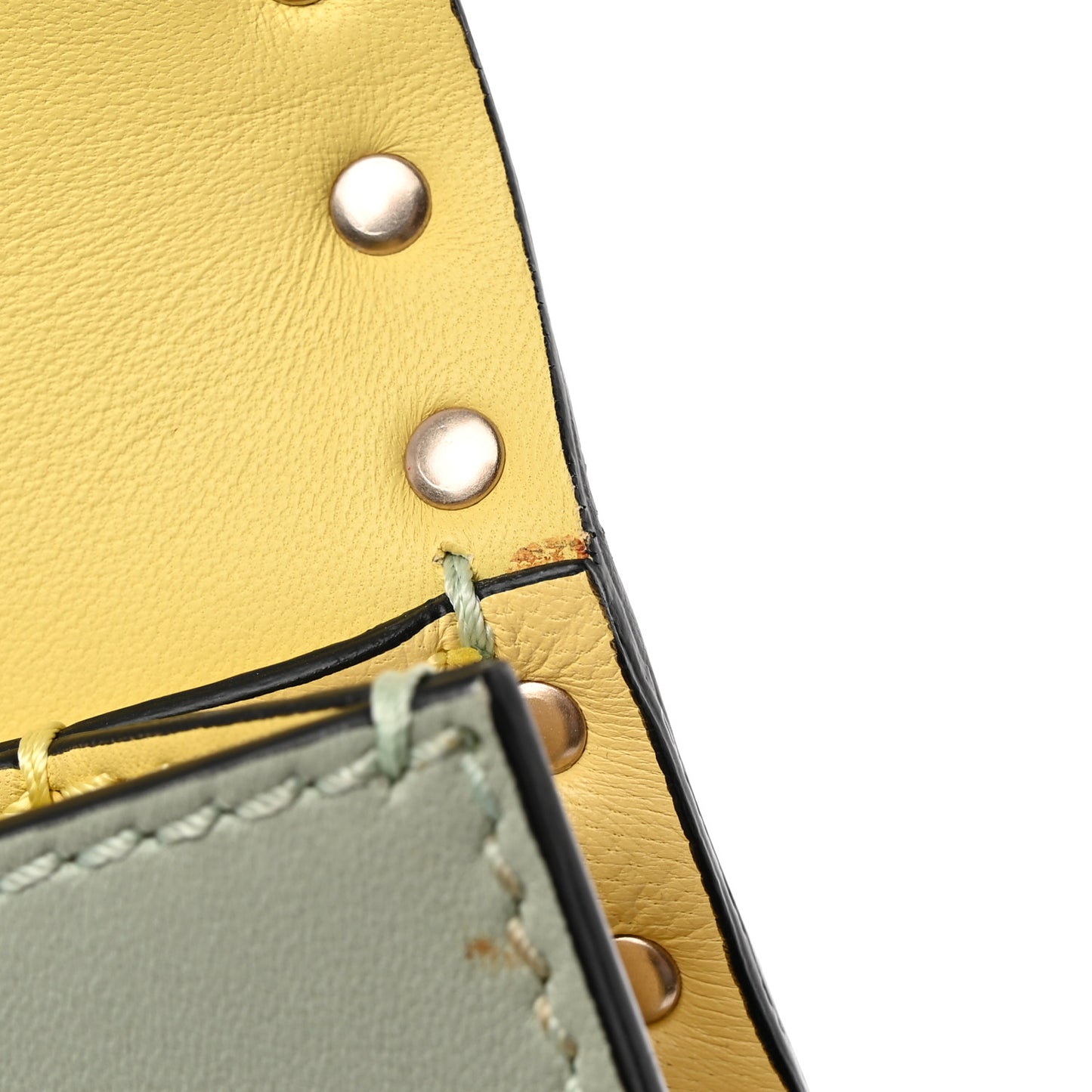 Nappa Watercolor Rockstud Wristlet Clutch Rose Green Yellow Sky