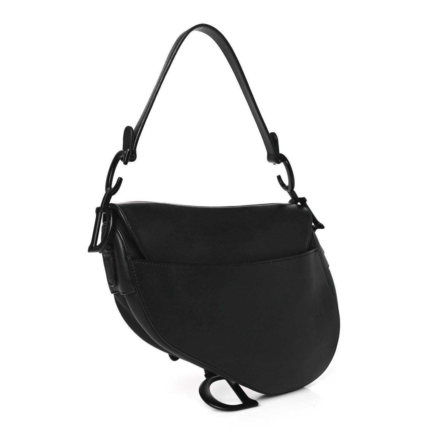 Ultra Matte Calfskin Saddle Bag Black