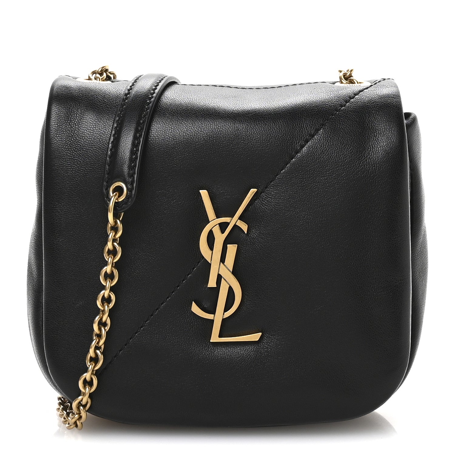 Saint Laurent Lambskin Patchwork Monogram Nano Jamie 4.3 Black