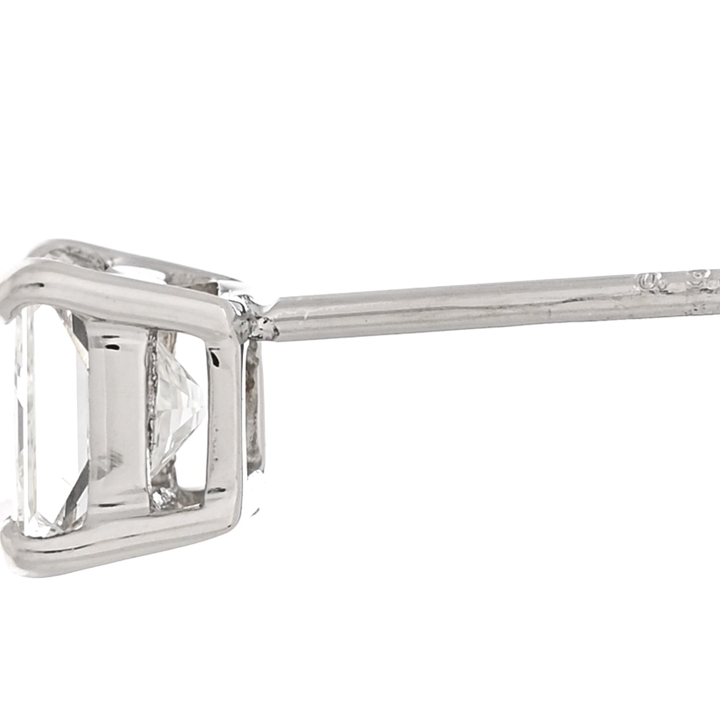 Platinum Diamond .61ct Princess Cut Solitaire Earrings