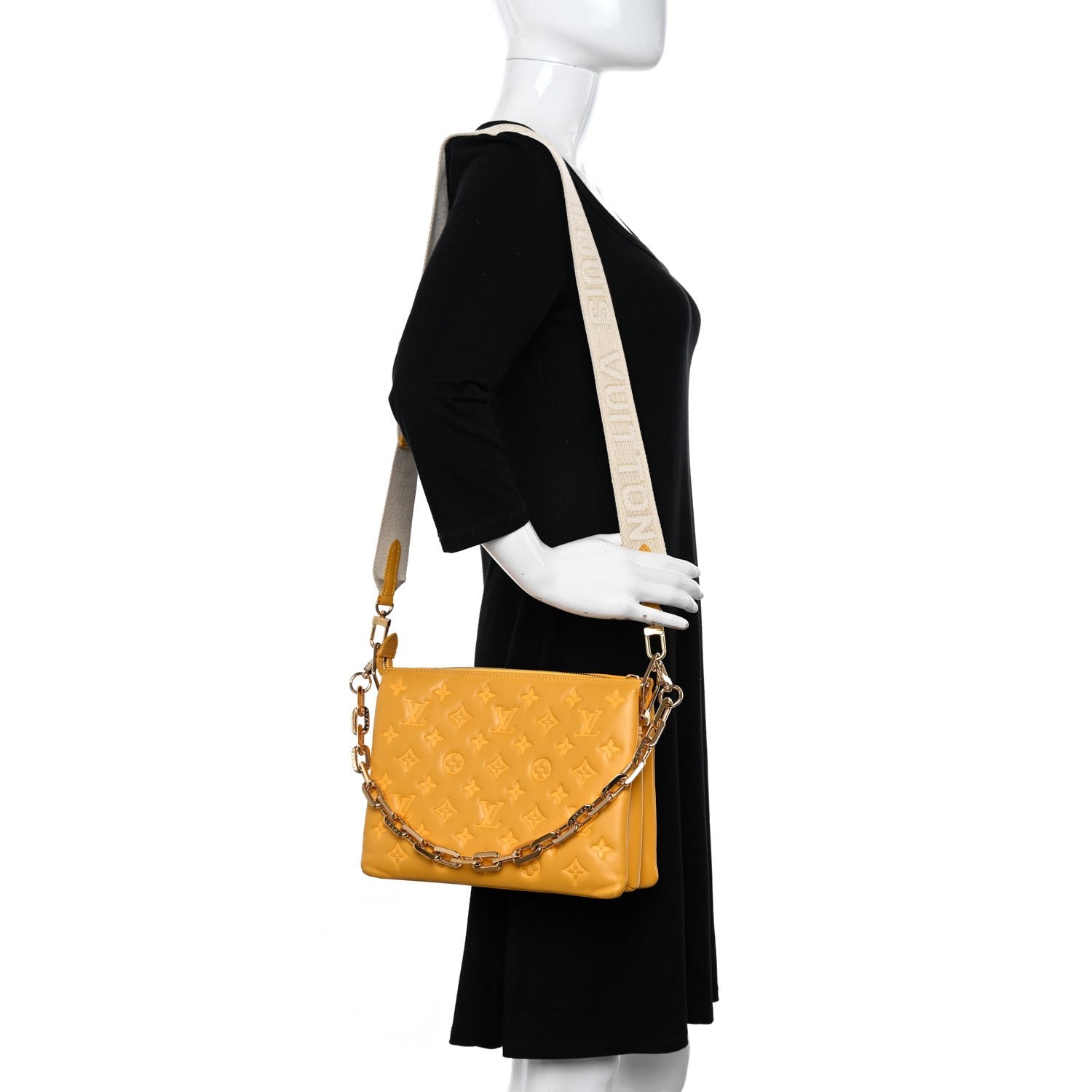 Louis Vuitton Lambskin Embossed Monogram Coussin PM Sunflower 2 of 11