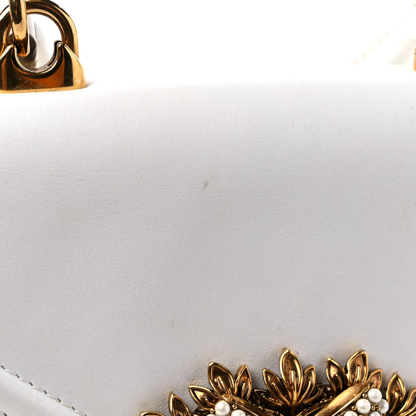 Smooth Calfskin Small Devotion Envelope Top Handle Bag White