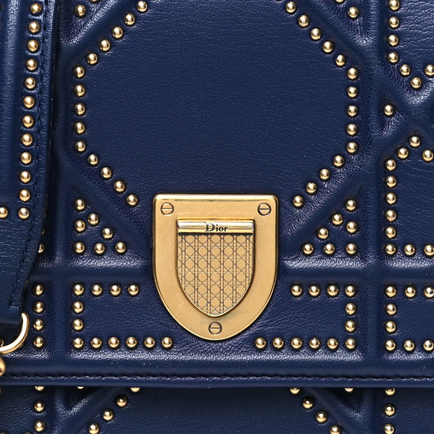 Lambskin Studded Vertical Diorama Indigo