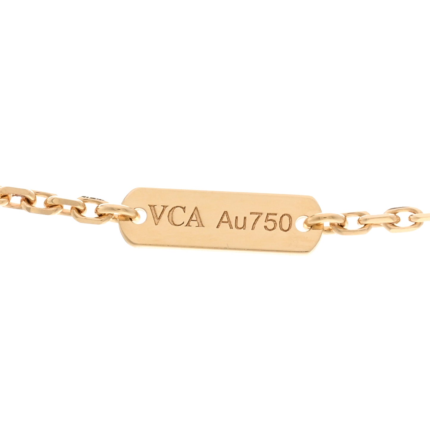 18K Yellow Gold Carnelian Vintage Alhambra Pendant Necklace