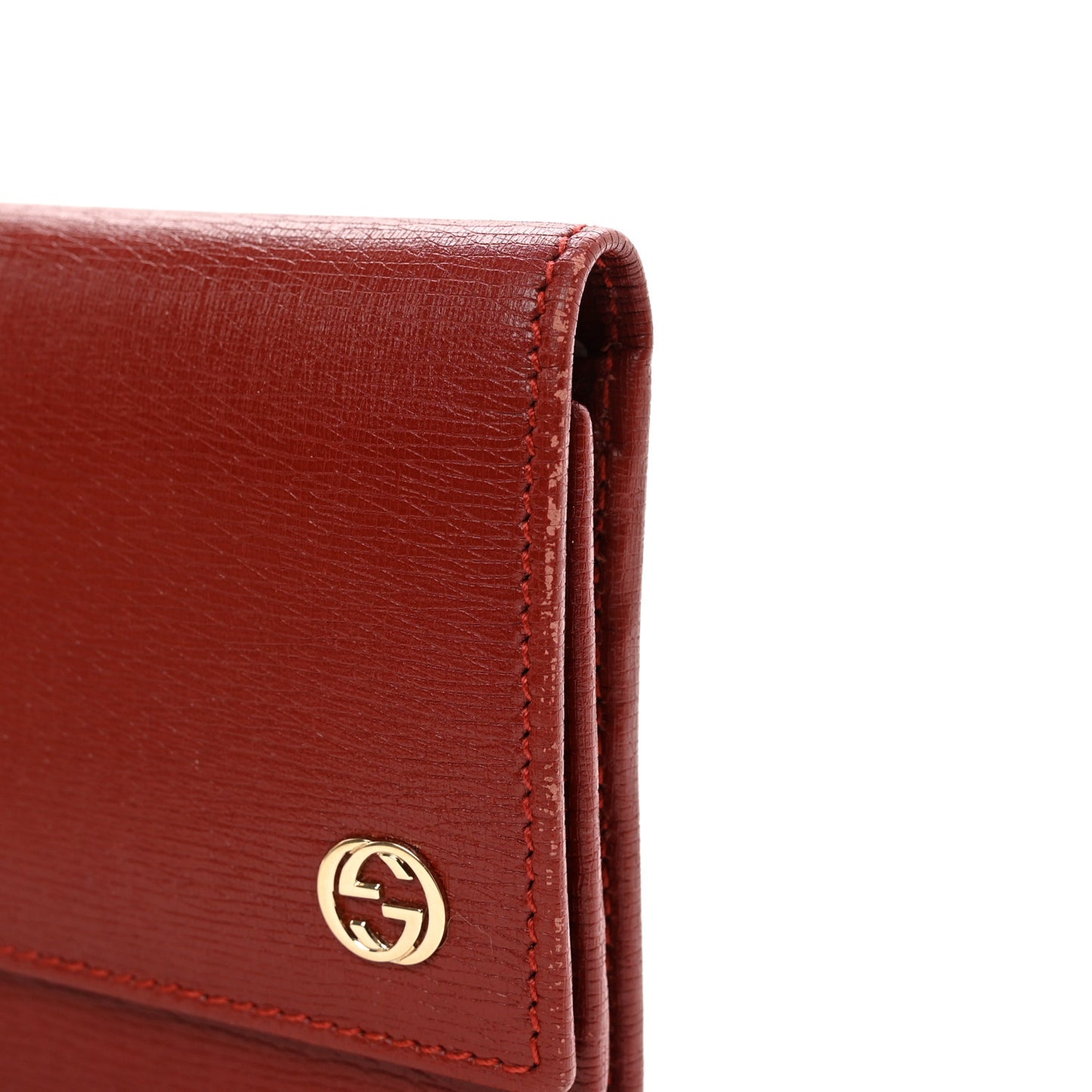Calfskin GG Continental Wallet Red