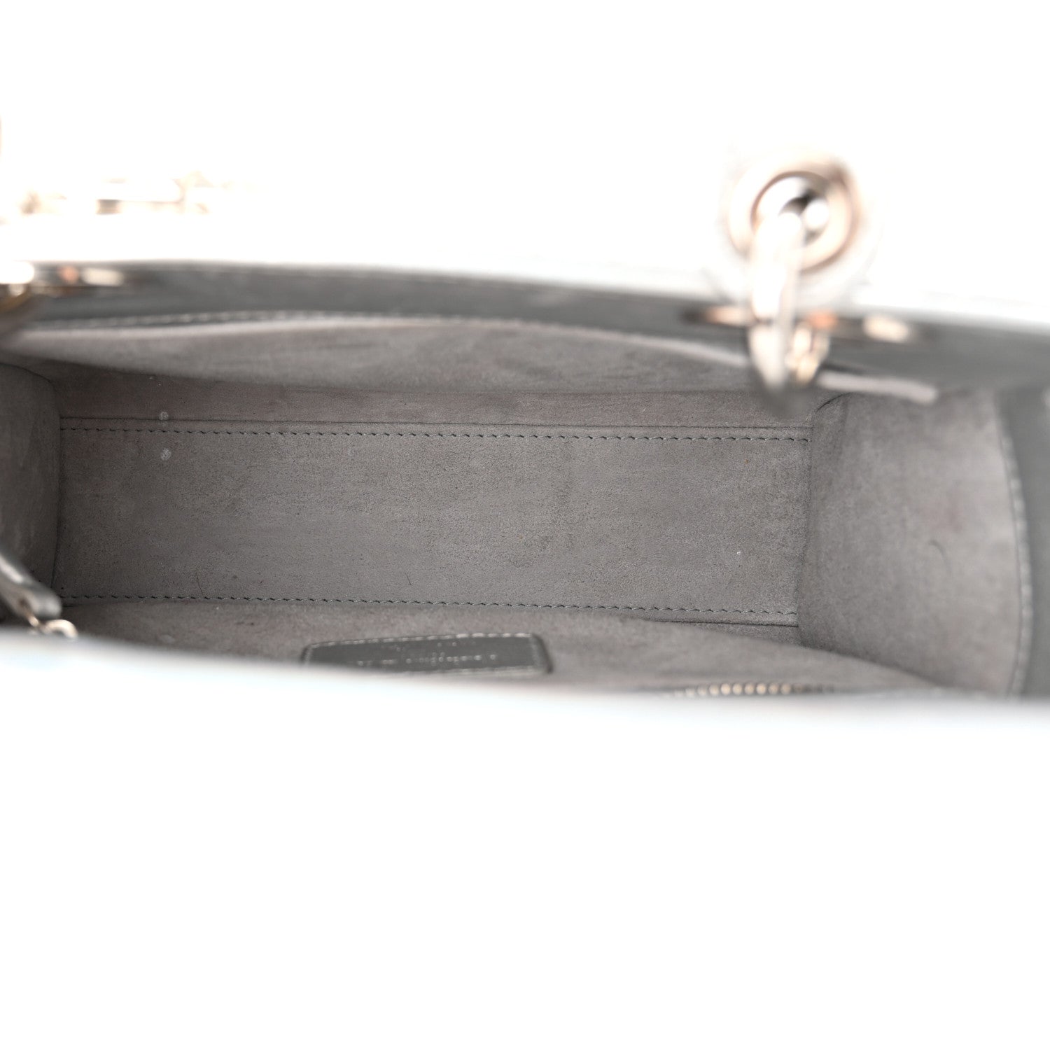 Christian Dior Iridescent Metallic Lambskin Cannage Small My ABCDior Lady Dior Silver 5 of 14