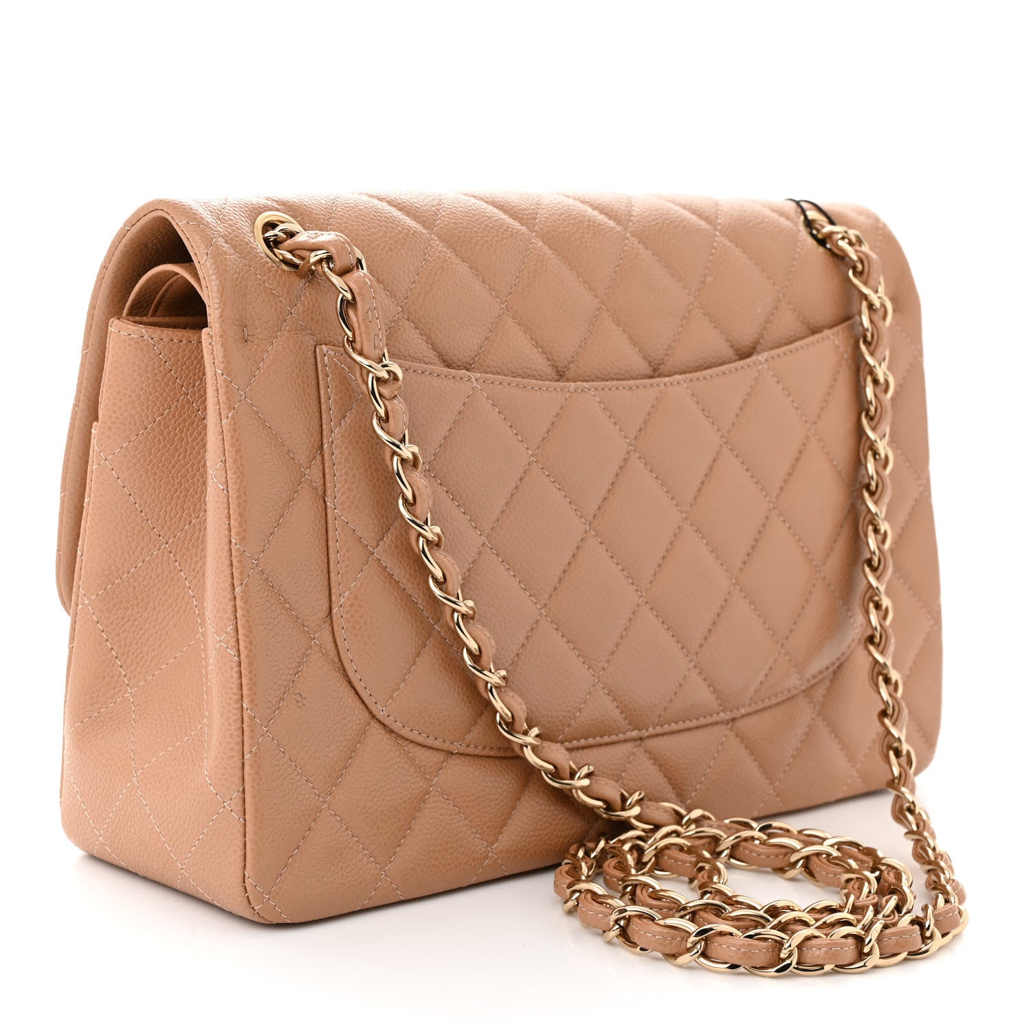 Chanel Caviar Quilted Jumbo Double Flap Beige 3 of 11