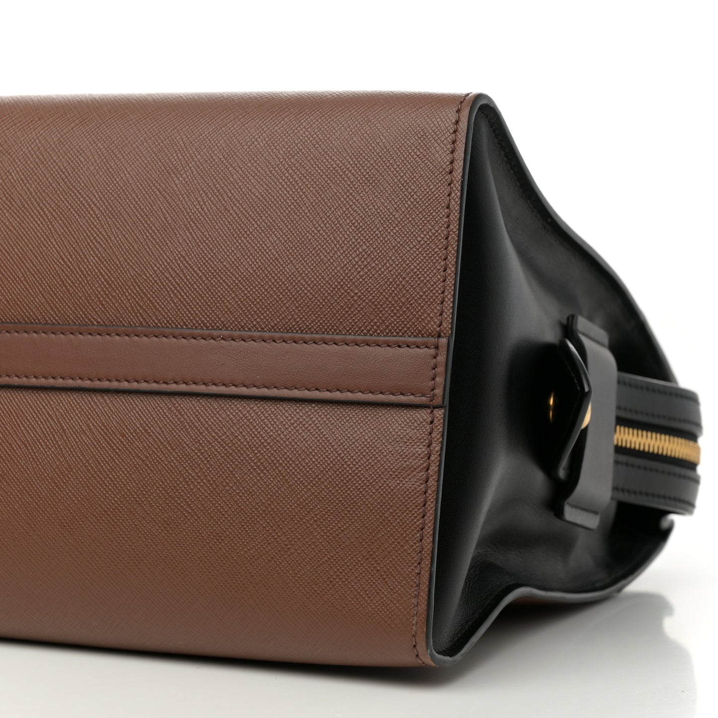 Saffiano City Calfskin Medium Esplanade Tote Palissandro Black