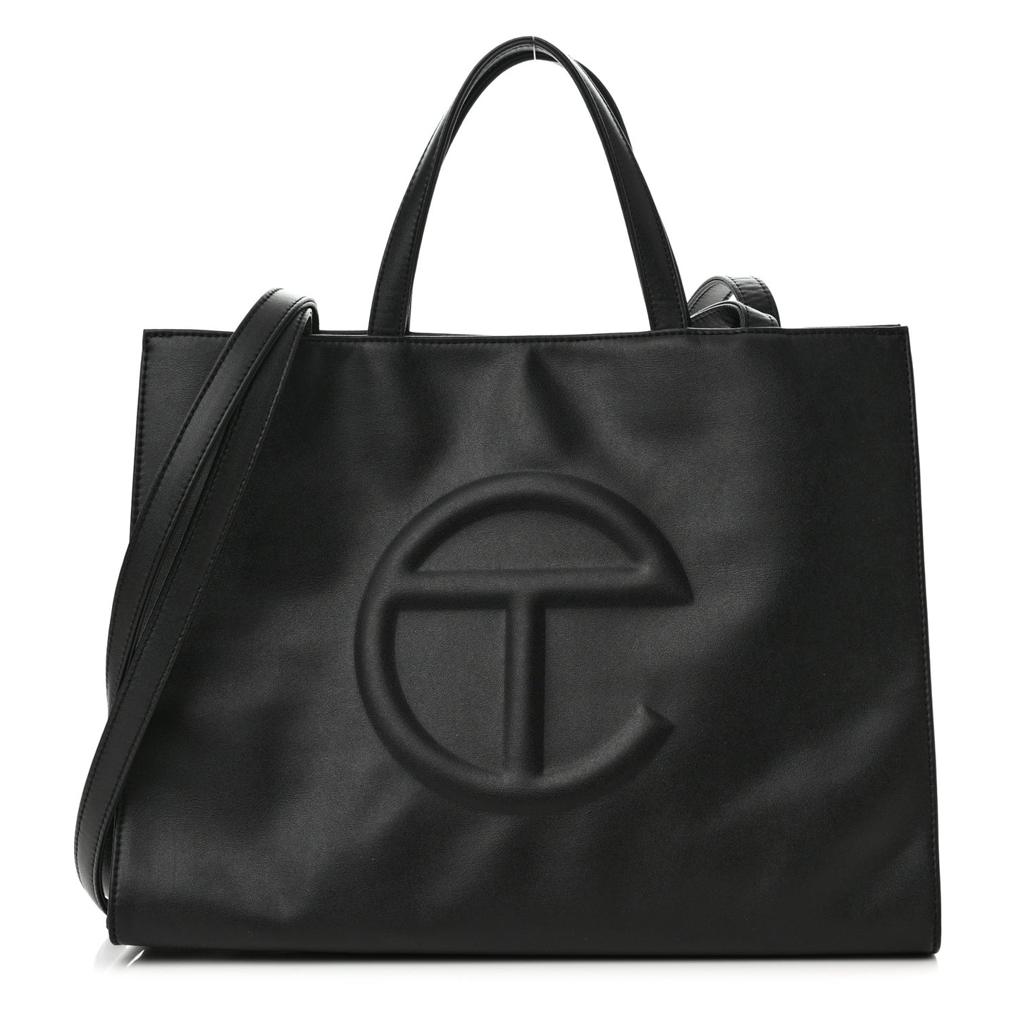 Vegan Leather Medium Shopping Bag Black