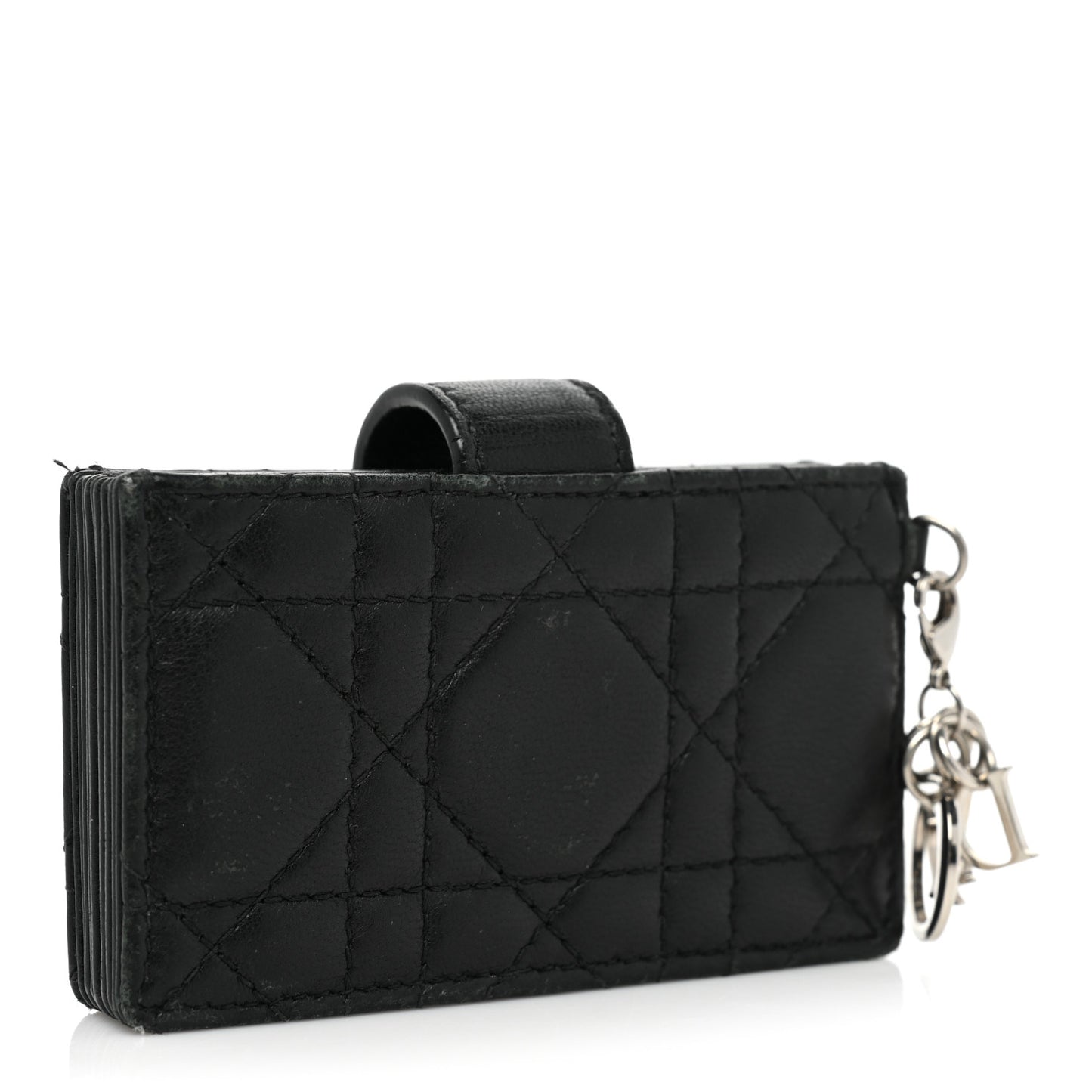 Lambskin Cannage Lady Dior 5-Gusset Card Holder Black