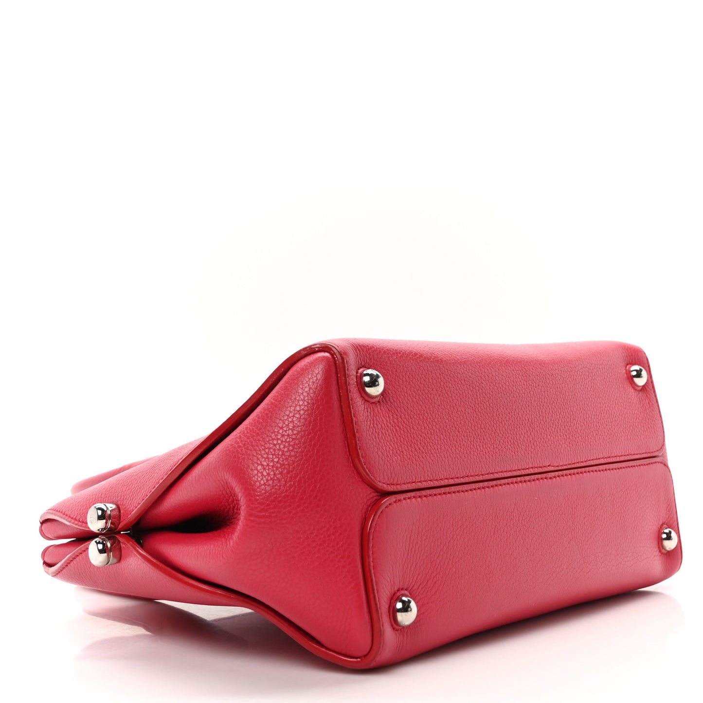 Grained Calfskin Bar Tote Coquelicot