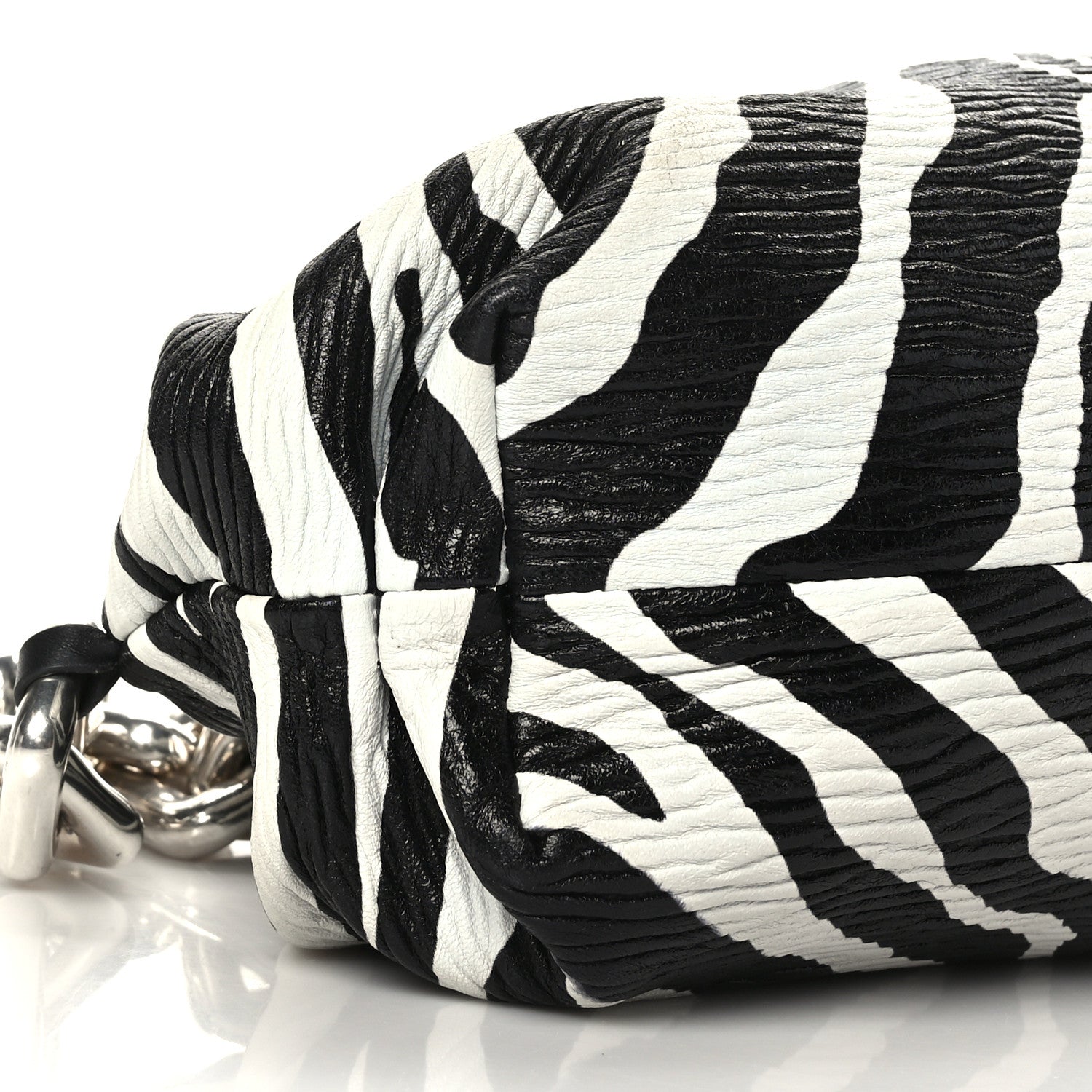 Bottega Veneta Nappa Zebra Print The Pouch Oversized Clutch White Black 8 of 10
