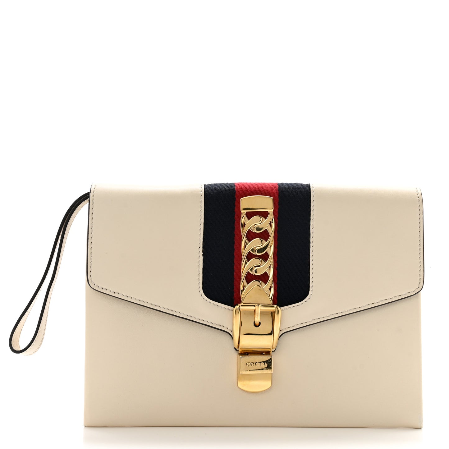 Calfskin Small Sylvie Wristlet Clutch White