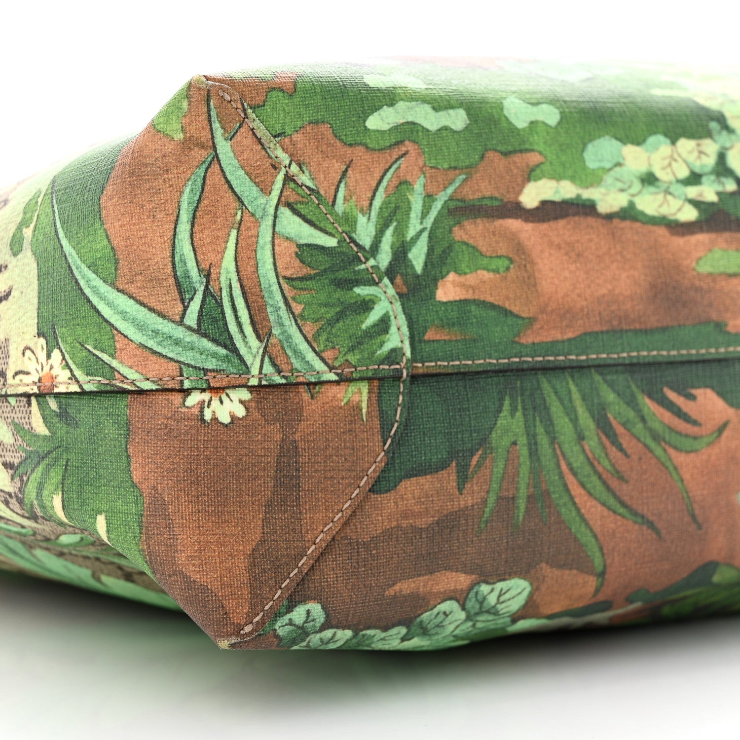 Gucci GG Supreme Monogram Tian Medium Shopping Tote Beige Multicolor Red 9 of 11