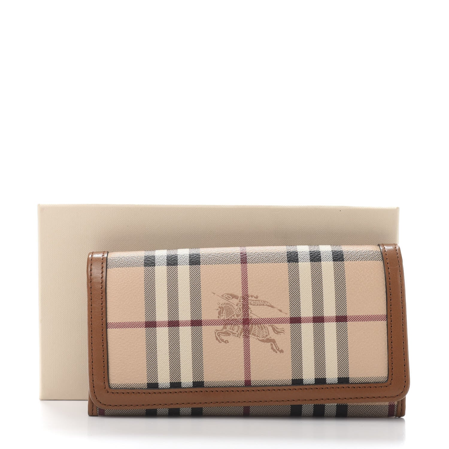 Burberry Haymarket Check Penrose Continental Wallet Tan 11 of 11