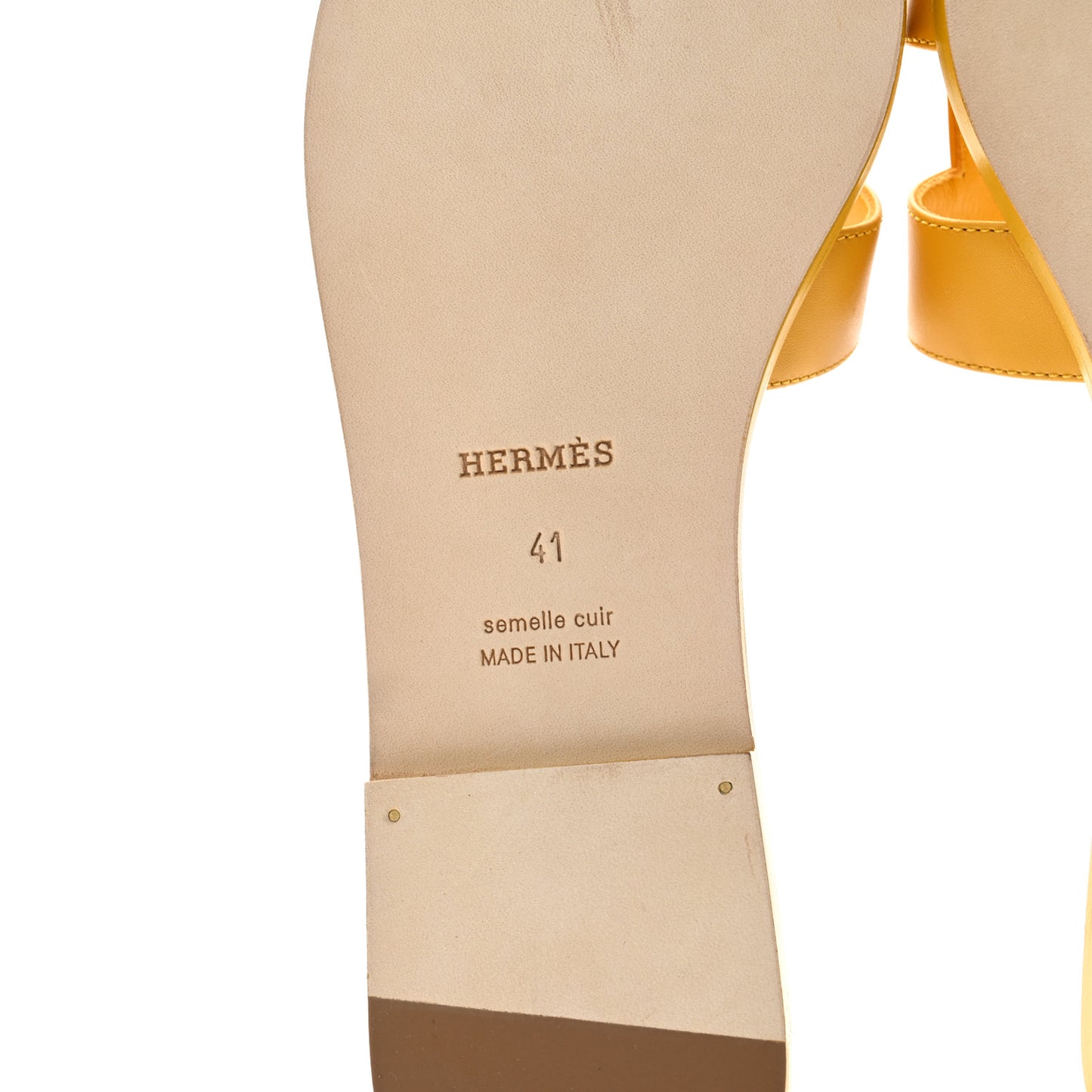 Box Calfskin Oran Sandals 41 Jaune Citron