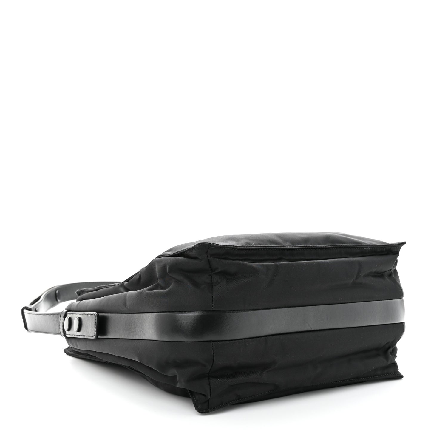 Tessuto Nylon Front Pocket Messenger Bag Black