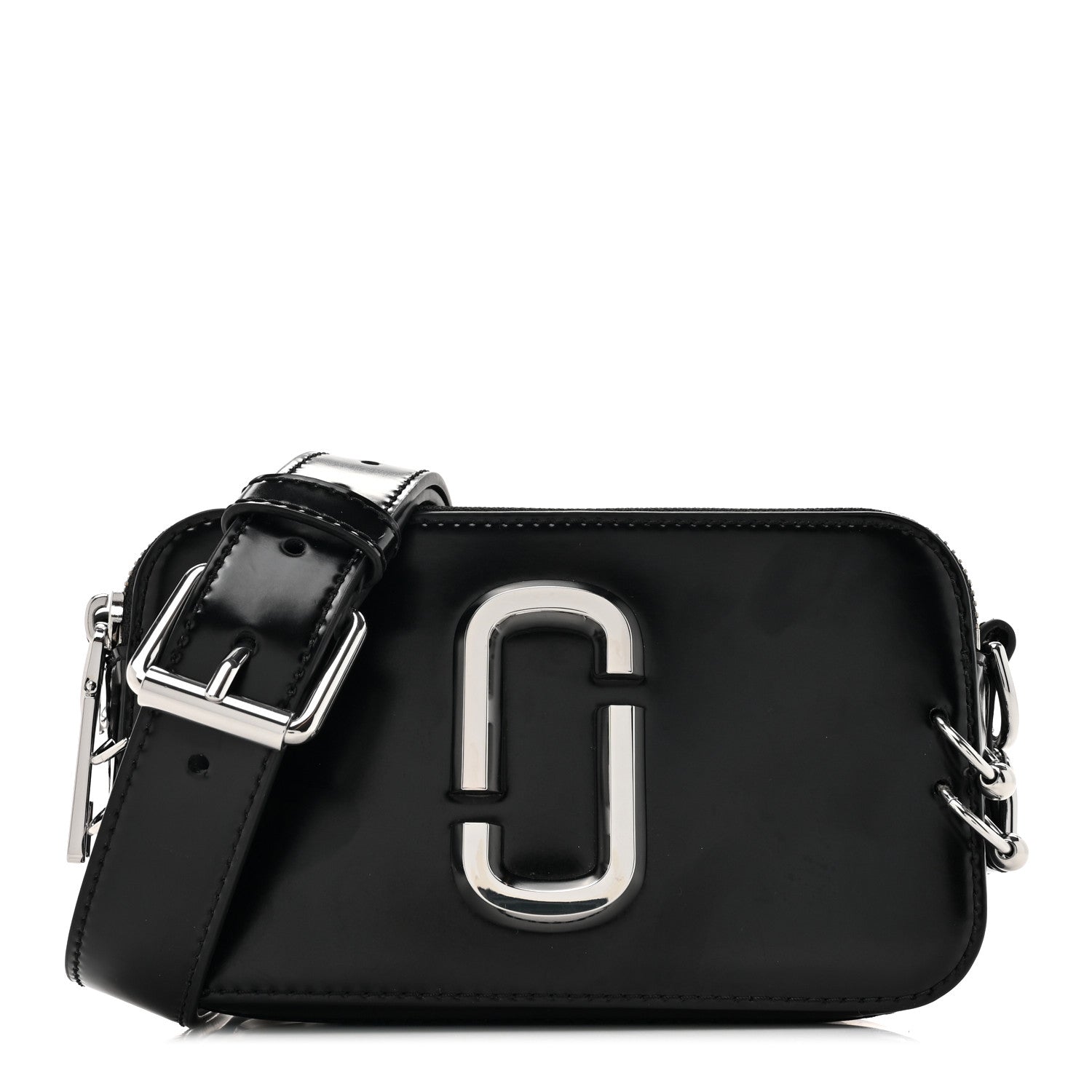 Marc Jacobs Calfskin Pierced Small Snapshot Camera Bag Black