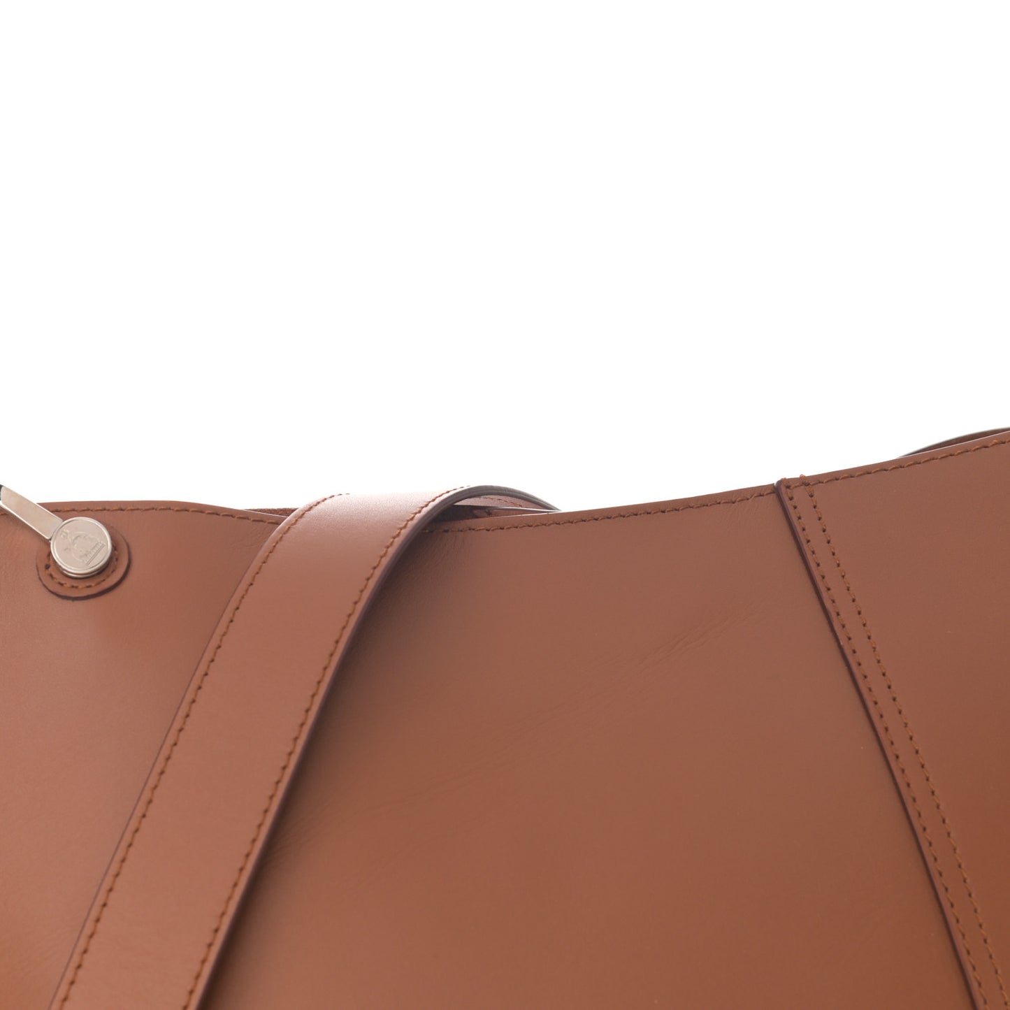 Calfskin Asymmetric Bucket Bag Brown