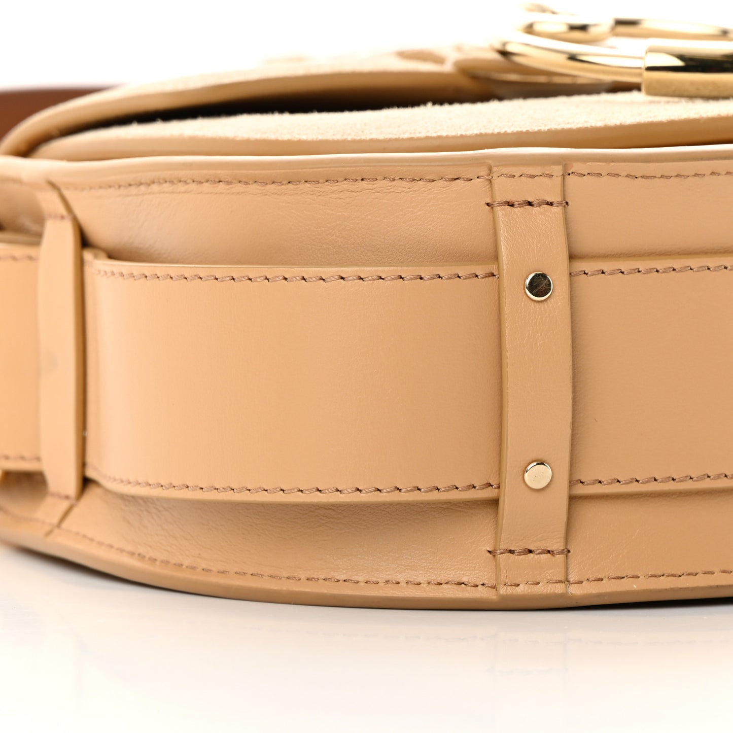 Calfskin Suede Small Tess Bag Soft Tan