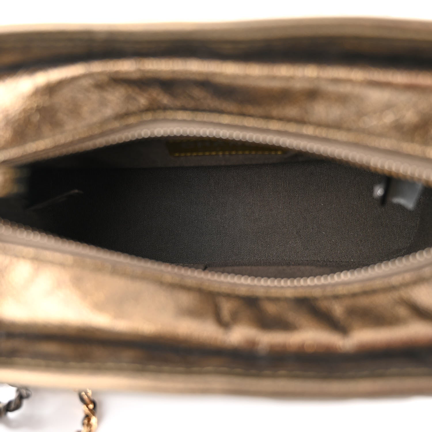 Chanel Metallic Calfskin Chevron Quilted Small Gabrielle Hobo Gold 5 of 12