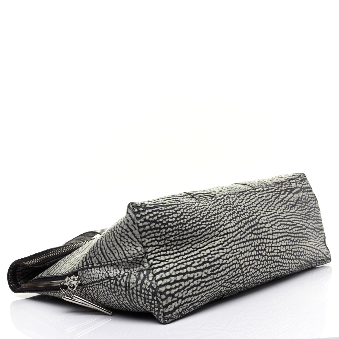 Shark Embossed Calfskin 31 Hour Bag Black Cream