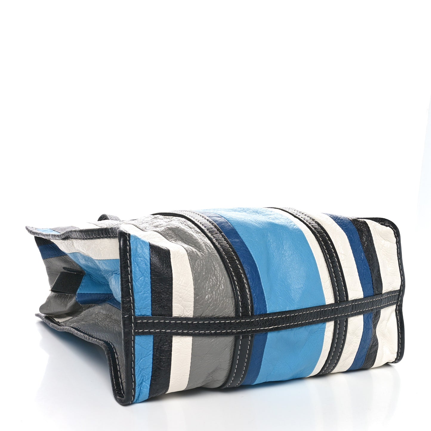 Veau Arena Multicolore Medium Bazar Shopper Tote Bleu Lazuli White