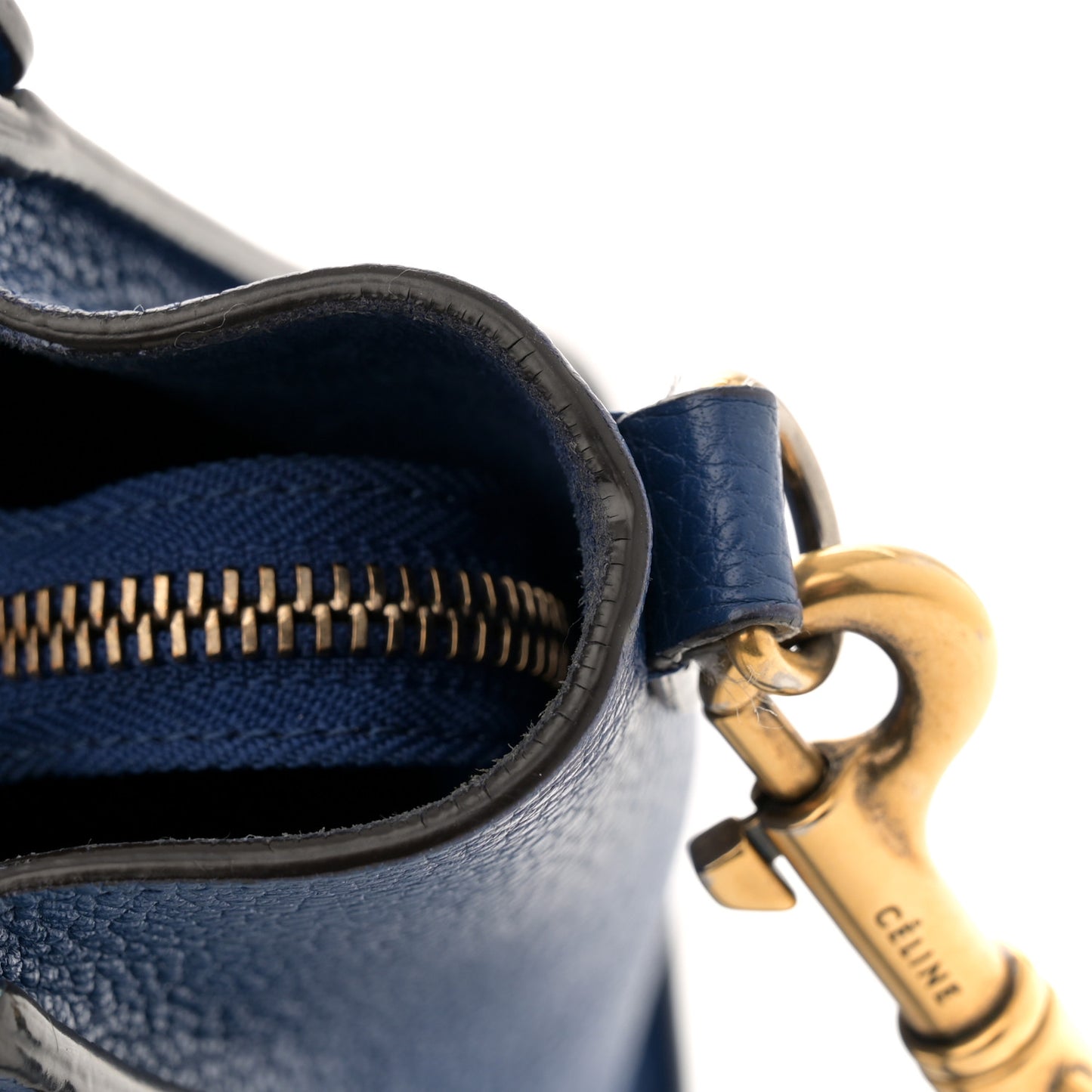 Drummed Calfskin Nano Luggage Indigo