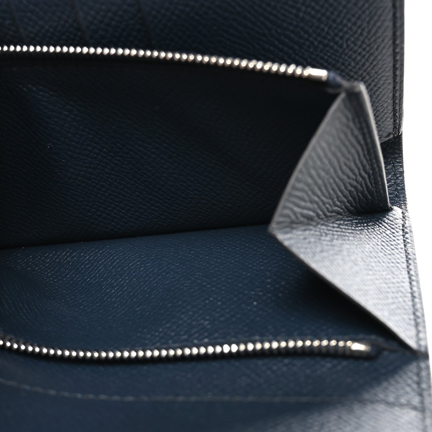 Epsom Verso Medium Kelly Wallet Gris Asphalt Bleu Indigo