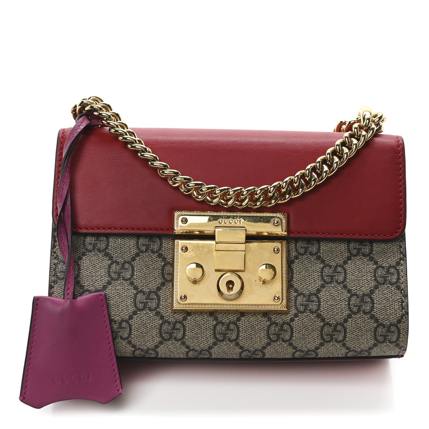 Gucci GG Supreme Monogram Calfskin Small Padlock Shoulder Bag