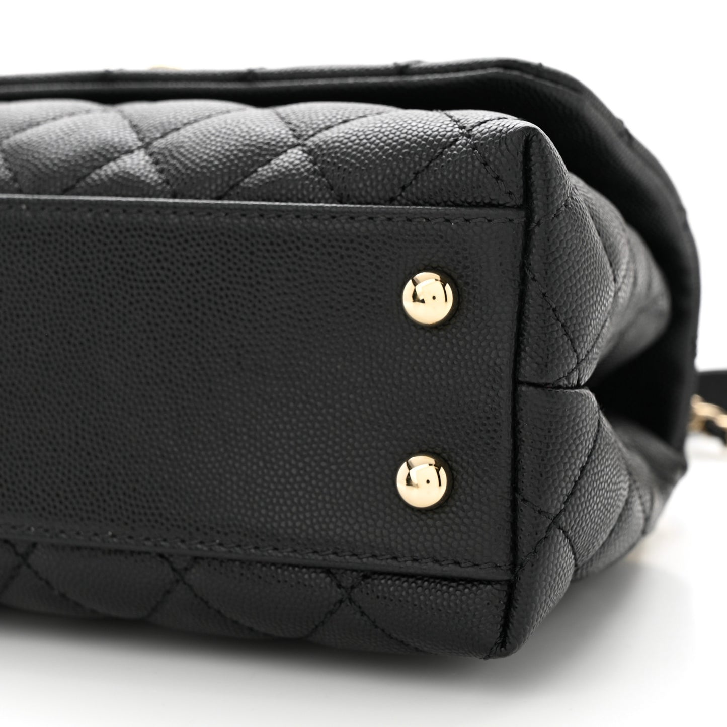 Caviar Quilted Mini Coco Handle Flap Black