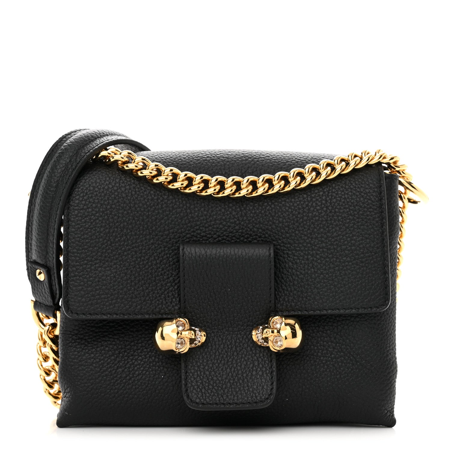 Alexander McQueen Calfskin Small Twin Skull Chain Crossbody Black 1 of 10