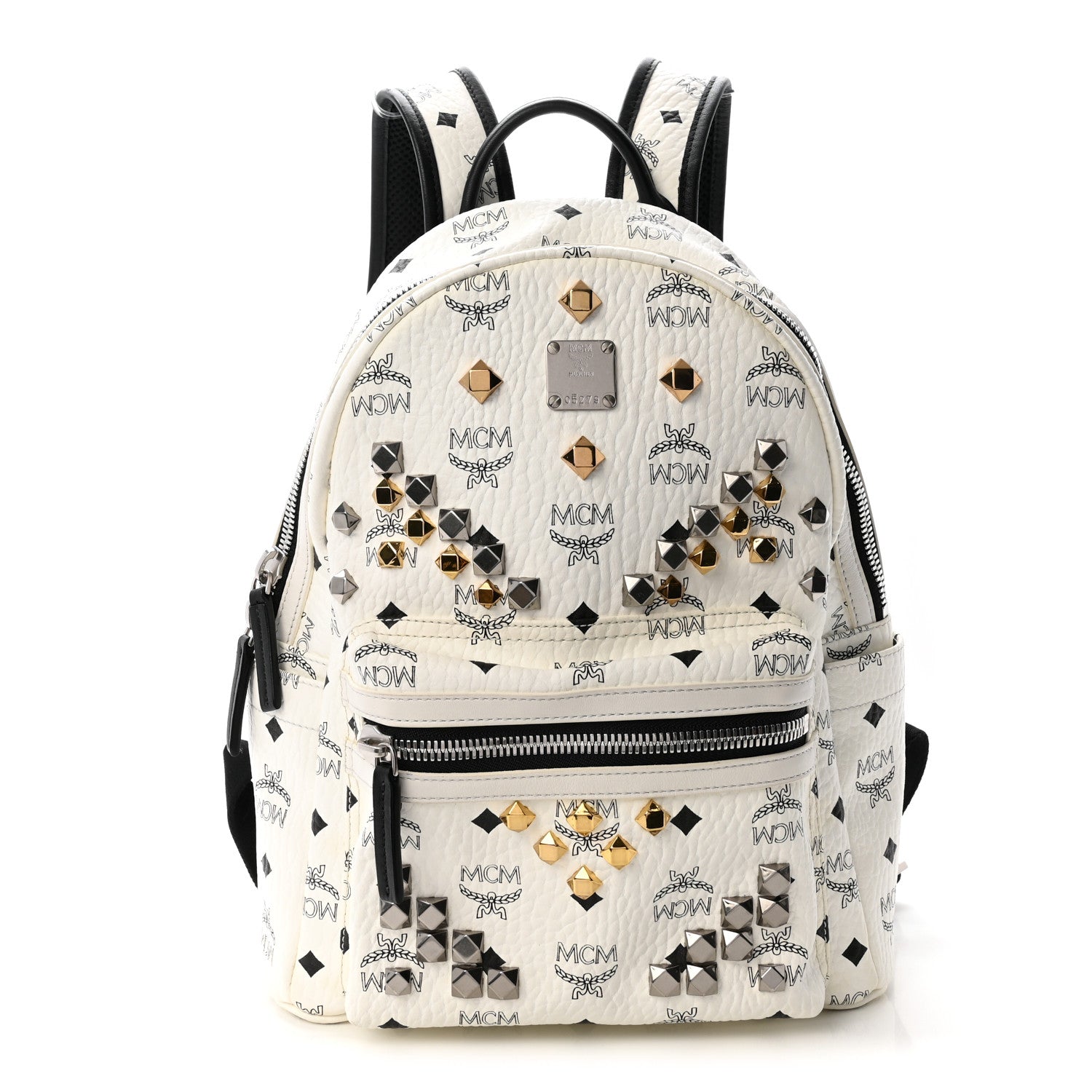 MCM Small Stark Visetos Studded Backpack