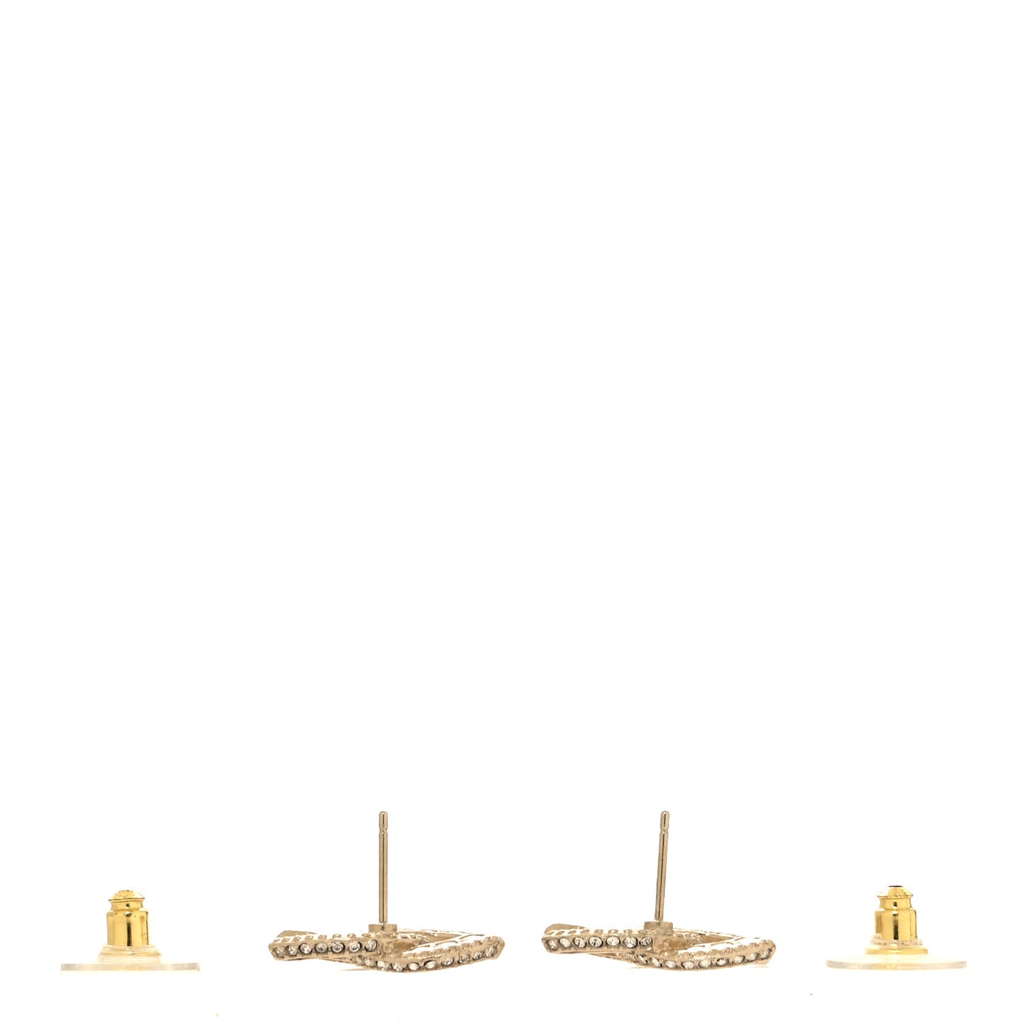 Crystal Timeless CC Earrings Light Gold
