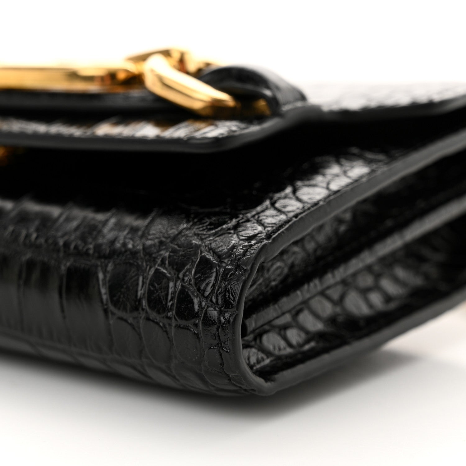 Tom Ford Calfskin Crocodile Embossed Mini Whitney Shoulder Bag Black 9 of 11