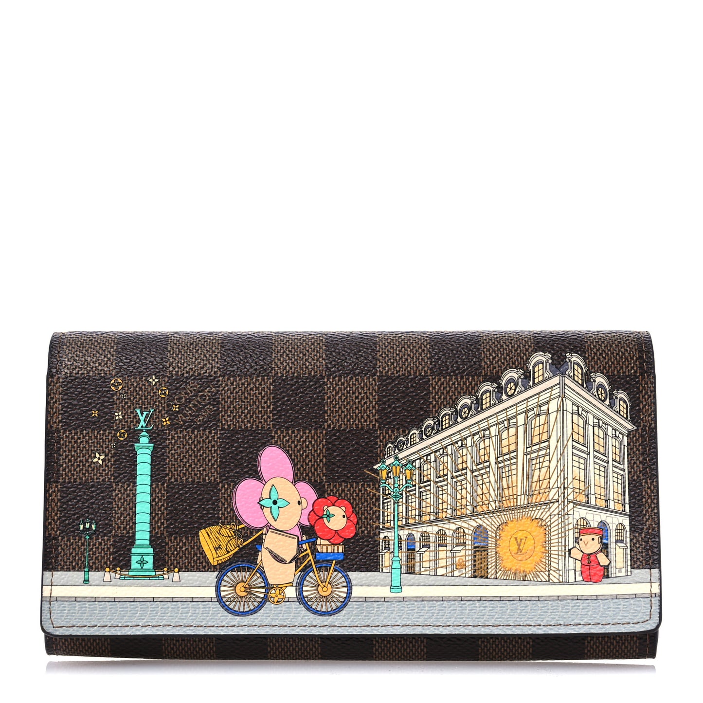 Damier Ebene 2022 Christmas Animation London Sarah Wallet Pink