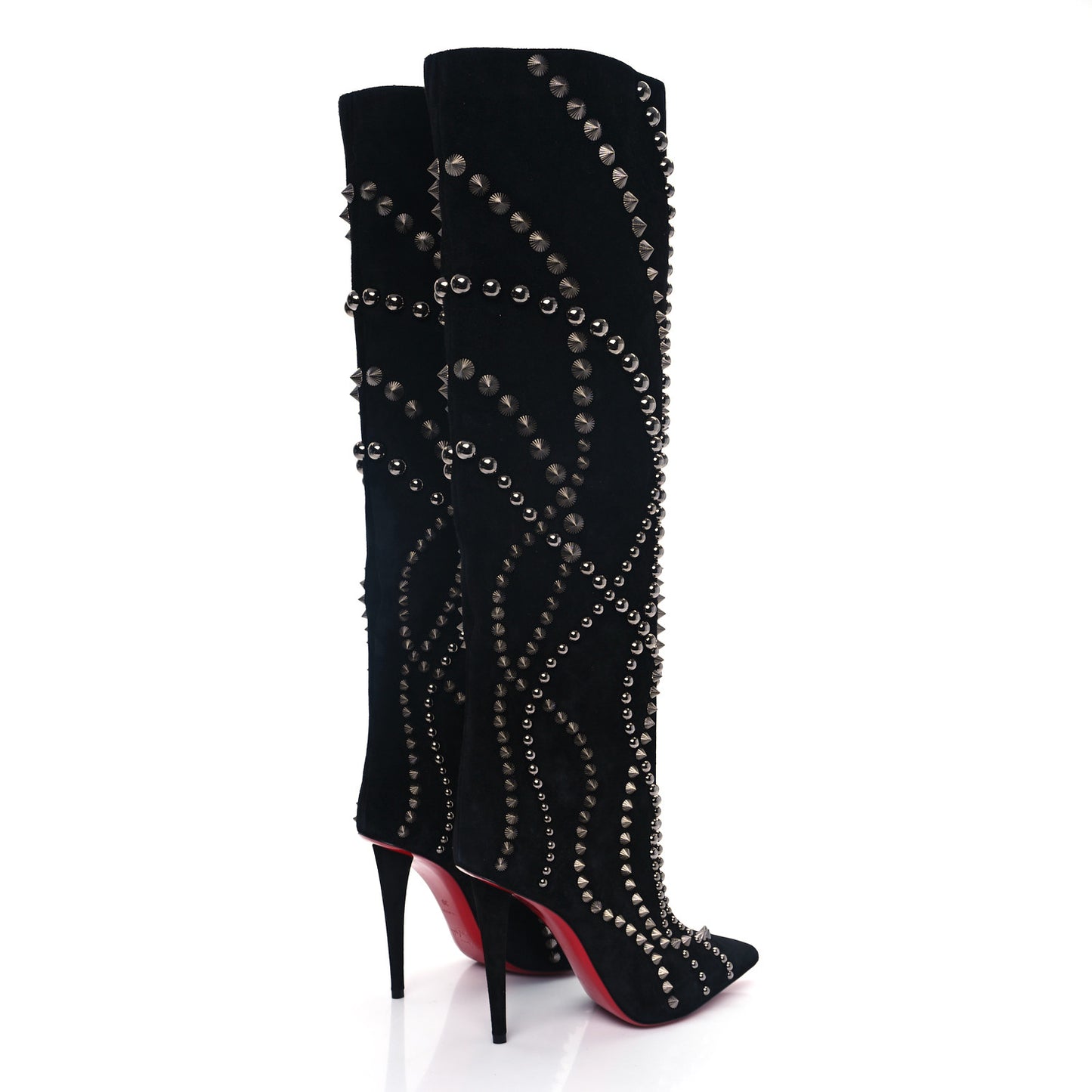 Suede Spiked Astrilarge Botta Pika Knee Boots 39 Black