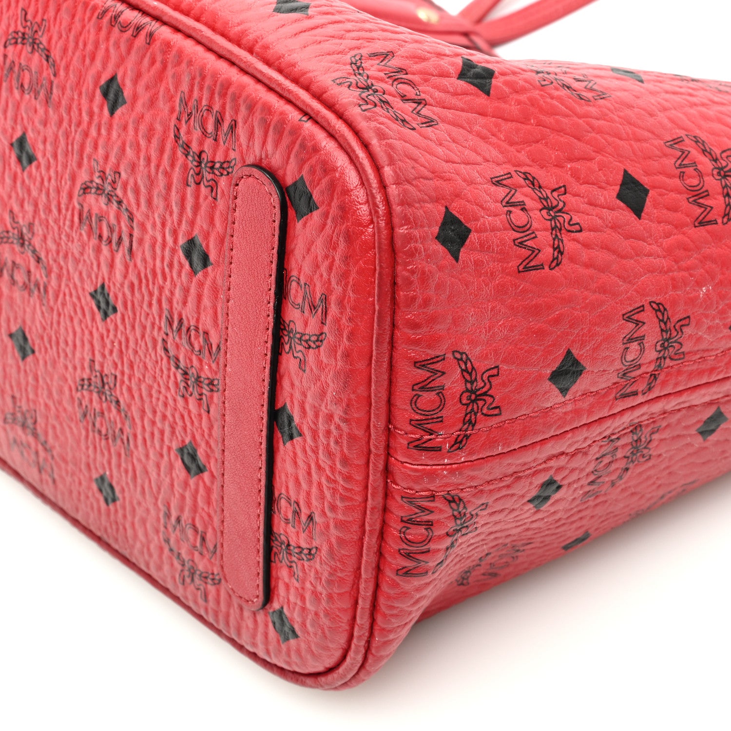 MCM Visetos Medium Liz Reversible Shopper Tote Ruby Red 16 of 22