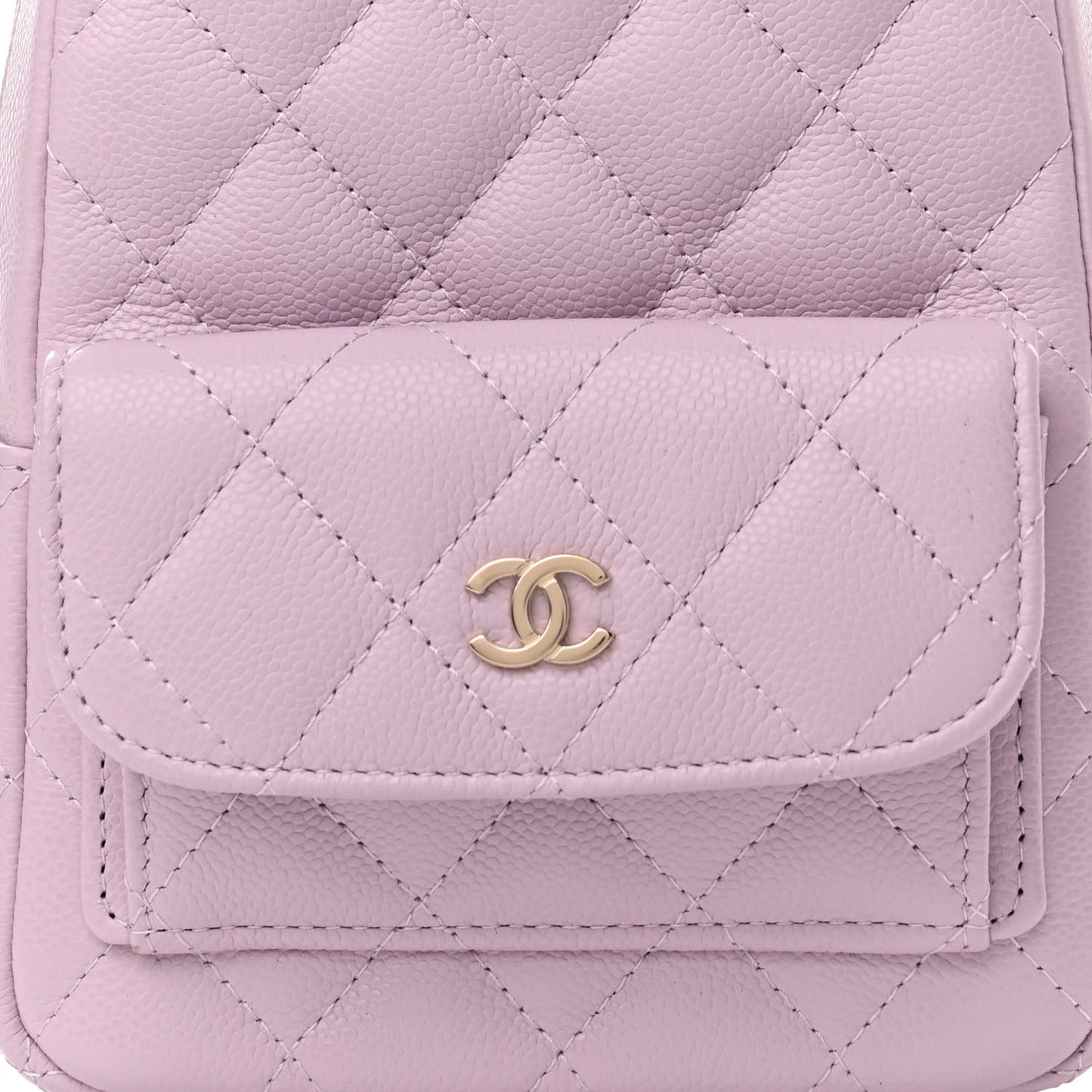 Caviar Quilted CC Mini Classic Backpack Light Purple