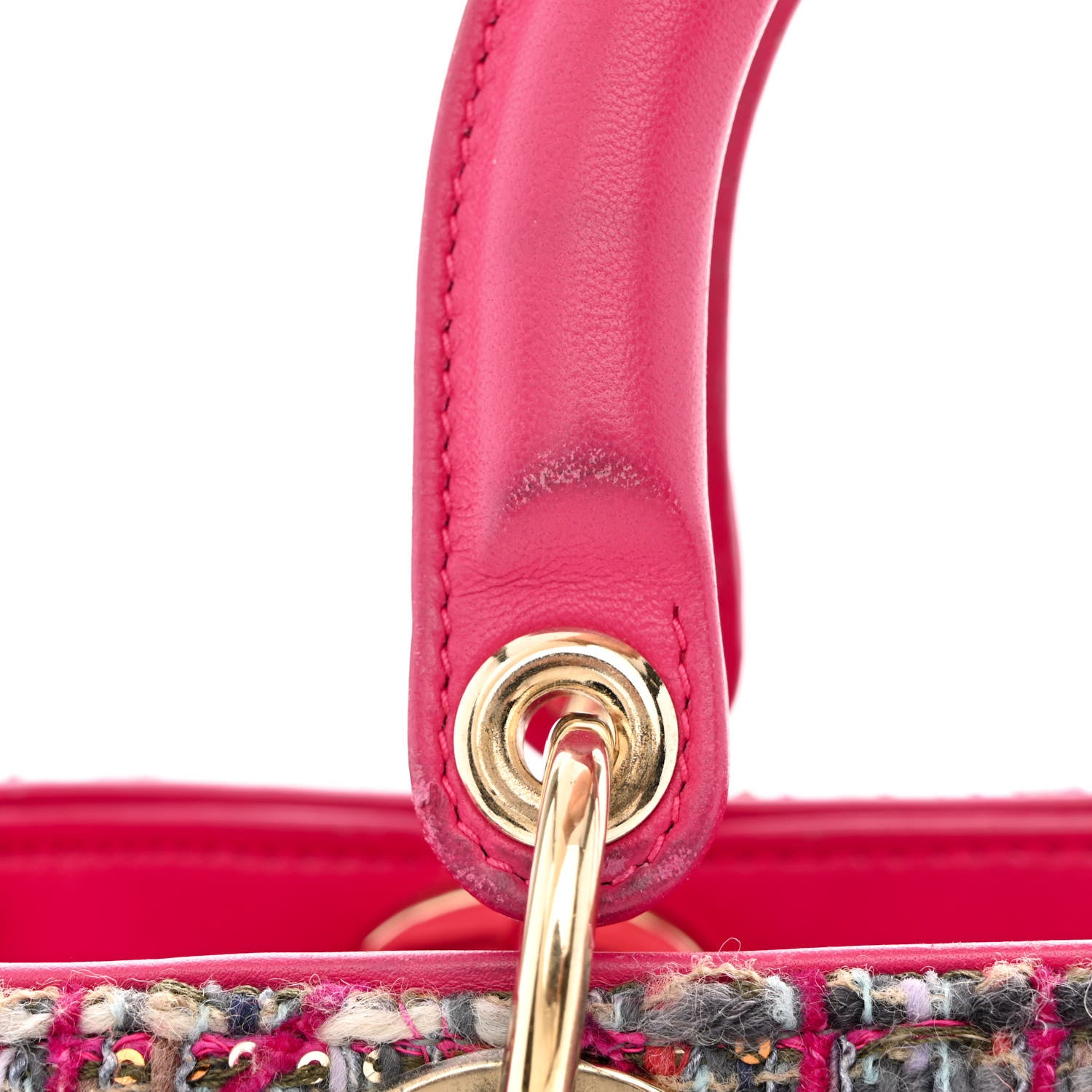 Christian Dior Tweed Medium Lady Dior Pink Multicolor 11 of 12
