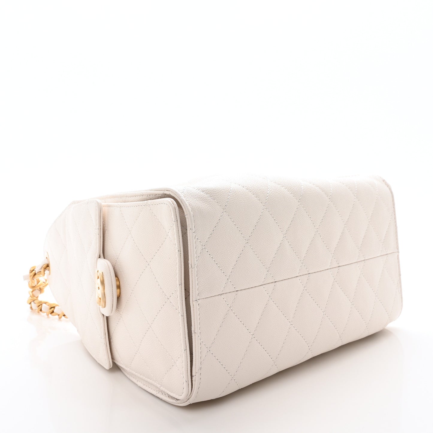 Caviar Quilted Small Chanel 25 Handbag White