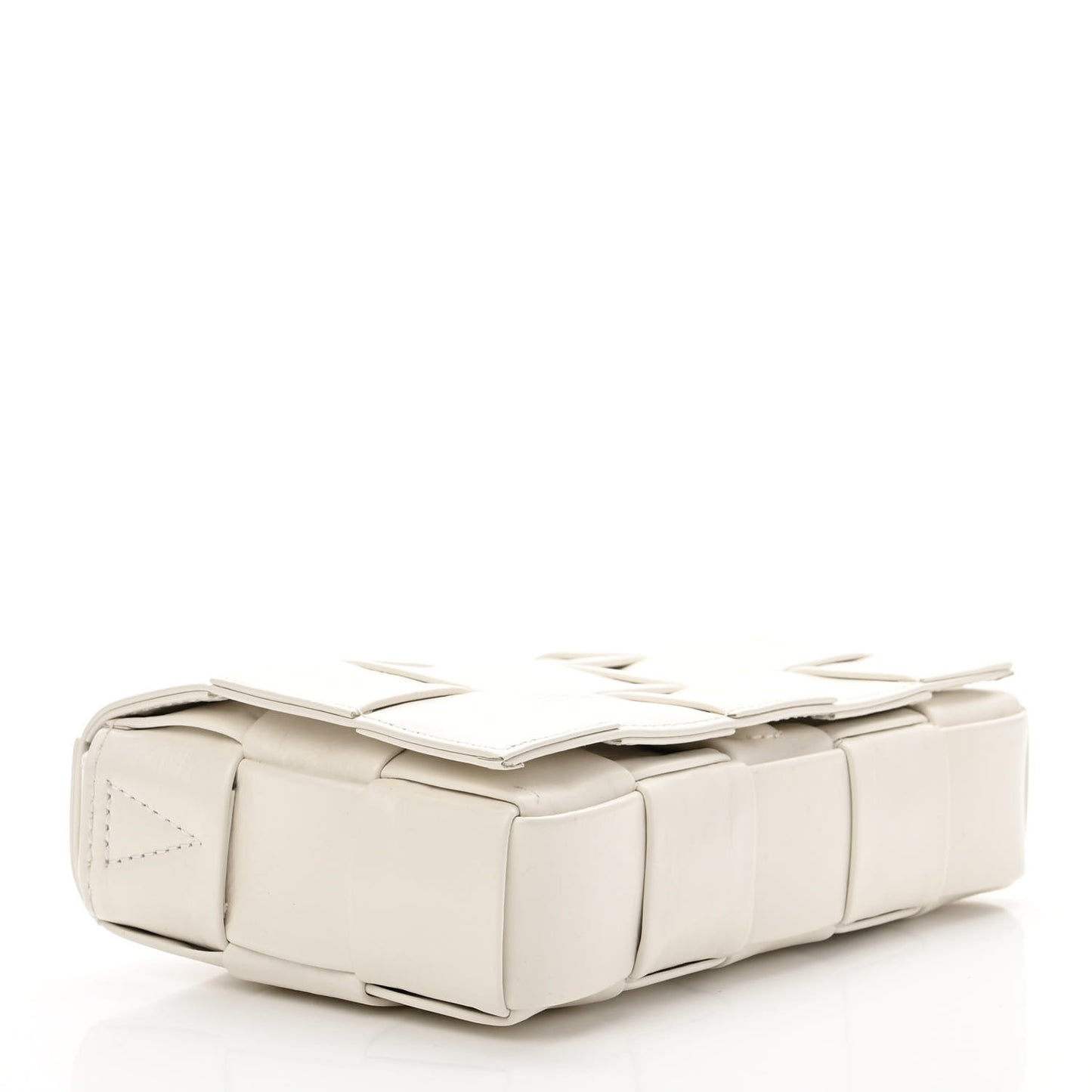 Paper Calfskin Maxi Intreccio Cassette Crossbody Bag White